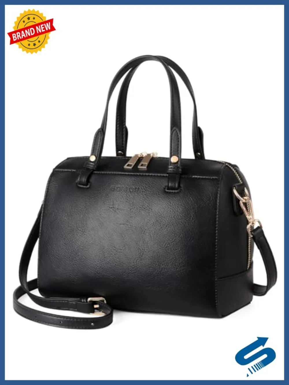 PU Leather Satchel Handbag Crossbody Bag with Top Handle and Removable Strap